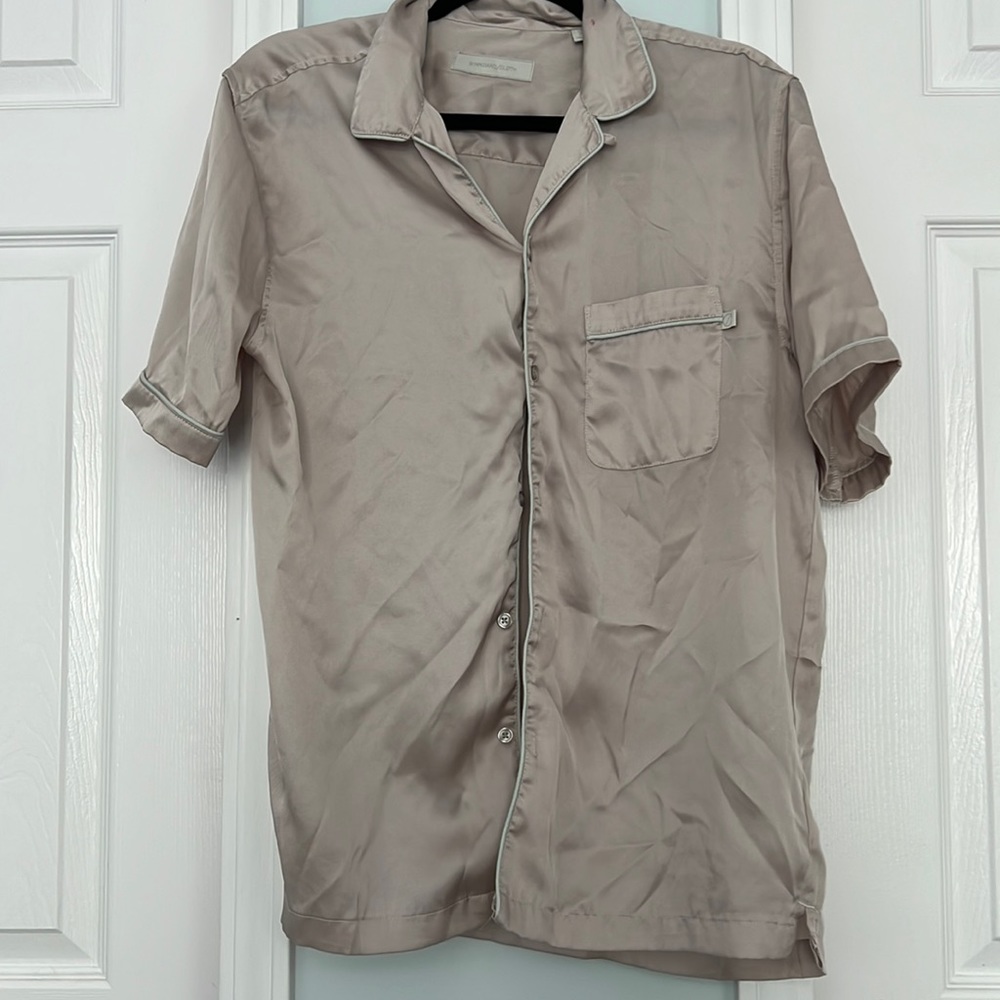 Satin pajama style shirt oversized